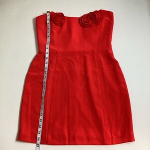 Amanda Uprichard Women’s Floral Strapless Dress Size M Red